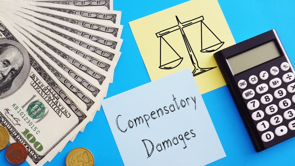 Compensatory Damages" displayed in text format, representing financial recovery for losses in legal matters.